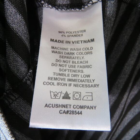 Titleist x FootJoy Black Striped Golf Polo Purple Logo Preppy Large Men's Polo - Picture 8 of 10